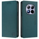 Xiaomi Redmi Note 15 Pro 5G Dual-Folded Magnetic Suction RFID Leather Dark Green-Θήκη Βιβλίο