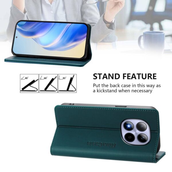 Xiaomi Redmi Note 15 Pro 5G Dual-Folded Magnetic Suction RFID Leather Dark Green-Θήκη Βιβλίο