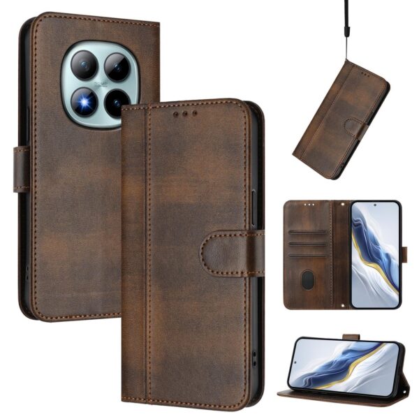Xiaomi Redmi Note 15 Pro+ 5G /Poco M8 Pro 5G Line Splicing Buckle Retro Leather Brown-Θήκη Βιβλίο
