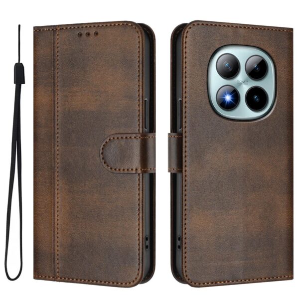 Xiaomi Redmi Note 15 Pro+ 5G /Poco M8 Pro 5G Line Splicing Buckle Retro Leather Brown-Θήκη Βιβλίο