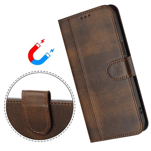 Xiaomi Redmi Note 15 Pro+ 5G /Poco M8 Pro 5G Line Splicing Buckle Retro Leather Brown-Θήκη Βιβλίο