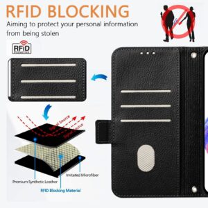 Xiaomi Redmi Note 15 Pro+ 5G Embossed Rose RFID Anti-theft Leather Black-Θήκη Βιβλίο