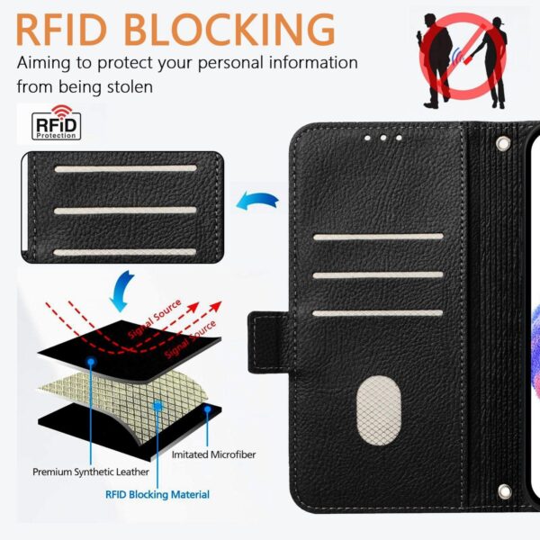Xiaomi Redmi Note 15 Pro+ 5G Embossed Rose RFID Anti-theft Leather Black-Θήκη Βιβλίο