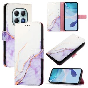 Xiaomi Redmi Note 15 4G / 5G PT003 Marble Pattern Flip Leather White Purple-Θήκη Βιβλίο
