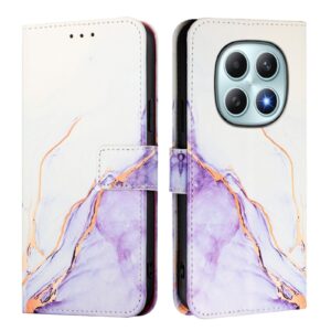 Xiaomi Redmi Note 15 4G / 5G PT003 Marble Pattern Flip Leather White Purple-Θήκη Βιβλίο