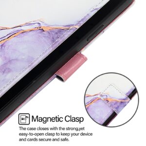 Xiaomi Redmi Note 15 4G / 5G PT003 Marble Pattern Flip Leather White Purple-Θήκη Βιβλίο