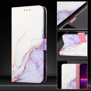Xiaomi Redmi Note 15 4G / 5G PT003 Marble Pattern Flip Leather White Purple-Θήκη Βιβλίο