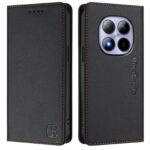 Xiaomi Redmi Note 15 Pro 5G Dual-Folded Magnetic Suction RFID Leather Black-Θήκη Βιβλίο