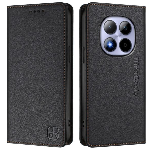 Xiaomi Redmi Note 15 Pro 5G Dual-Folded Magnetic Suction RFID Leather Black-Θήκη Βιβλίο