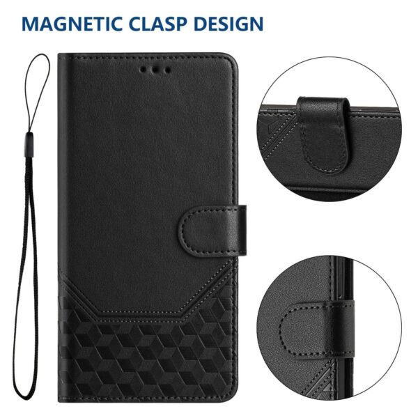 Xiaomi Redmi Note 15 Pro+ 5G/Poco M8 Pro 5G Honeycomb Embossing RFID Leather Black-Θήκη Βιβλίο