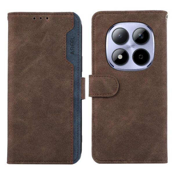 Abeel Xiaomi Redmi Note 15 Pro+ 5G Color Block Magnetic RFID Leather Brown Blue-Θήκη Βιβλίο