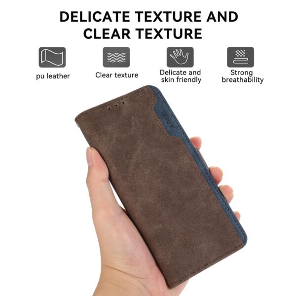 Abeel Xiaomi Redmi Note 15 Pro+ 5G Color Block Magnetic RFID Leather Brown Blue-Θήκη Βιβλίο