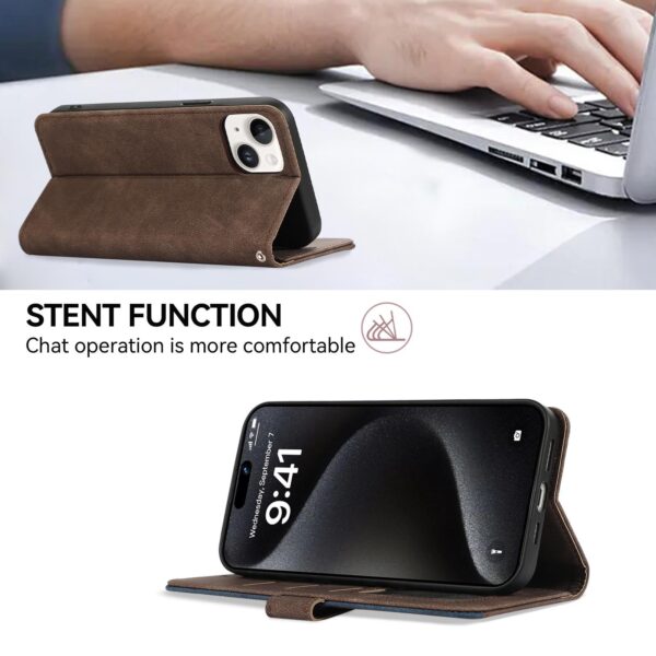 Abeel Xiaomi Redmi Note 15 Pro+ 5G Color Block Magnetic RFID Leather Brown Blue-Θήκη Βιβλίο