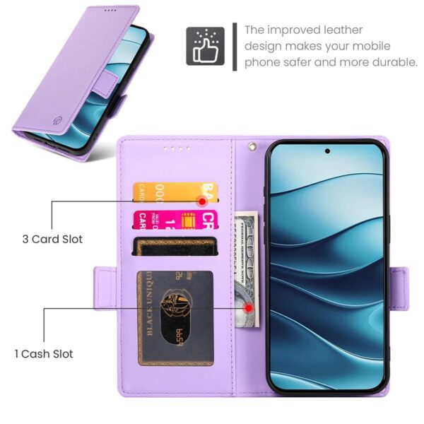 Xiaomi Redmi Note 15 Pro 4G Side Buckle Magnetic Frosted Leather Purple-Θήκη Βιβλίο