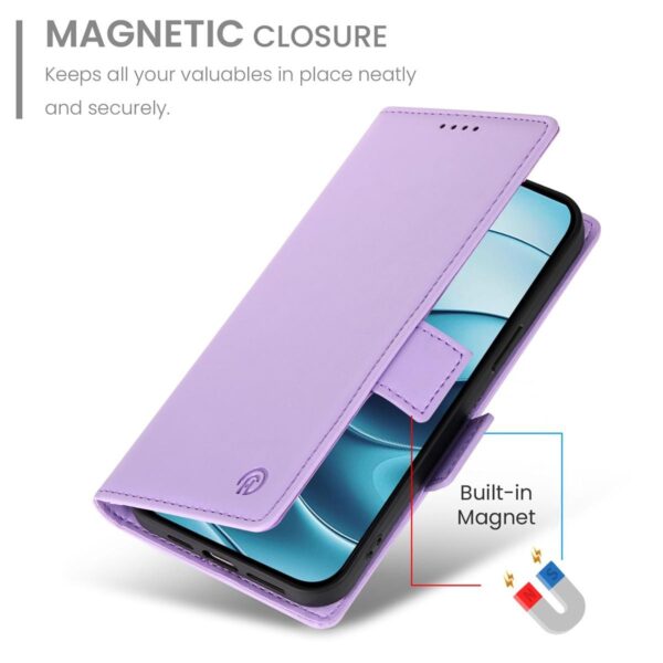 Xiaomi Redmi Note 15 Pro 4G Side Buckle Magnetic Frosted Leather Purple-Θήκη Βιβλίο
