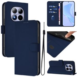 Xiaomi Redmi Note 15 Pro 5G Skin Feel Solid Color Leather with Lanyard Navy Blue-Θήκη Βιβλίο