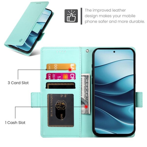Xiaomi Redmi Note 15 Pro 4G Side Buckle Magnetic Frosted Leather Mint Green-Θήκη Βιβλίο