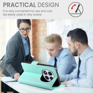 Xiaomi Redmi Note 15 Pro 4G Side Buckle Magnetic Frosted Leather Mint Green-Θήκη Βιβλίο