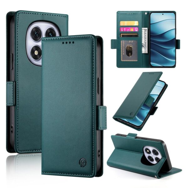 Xiaomi Redmi Note 15 Pro 4G Side Buckle Magnetic Frosted Leather Dark Green-Θήκη Βιβλίο
