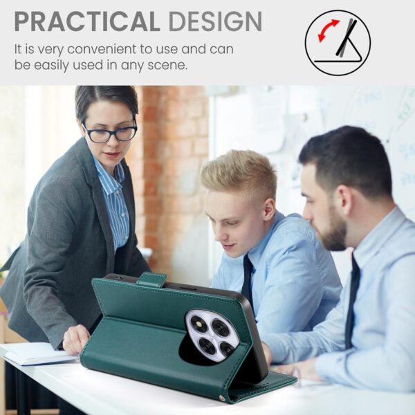 Xiaomi Redmi Note 15 Pro 4G Side Buckle Magnetic Frosted Leather Dark Green-Θήκη Βιβλίο