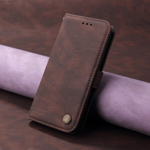 Xiaomi Redmi Note 15 Pro 5G Skin Feel Life Tree Metal Button Leather Brown-Θήκη Βιβλίο