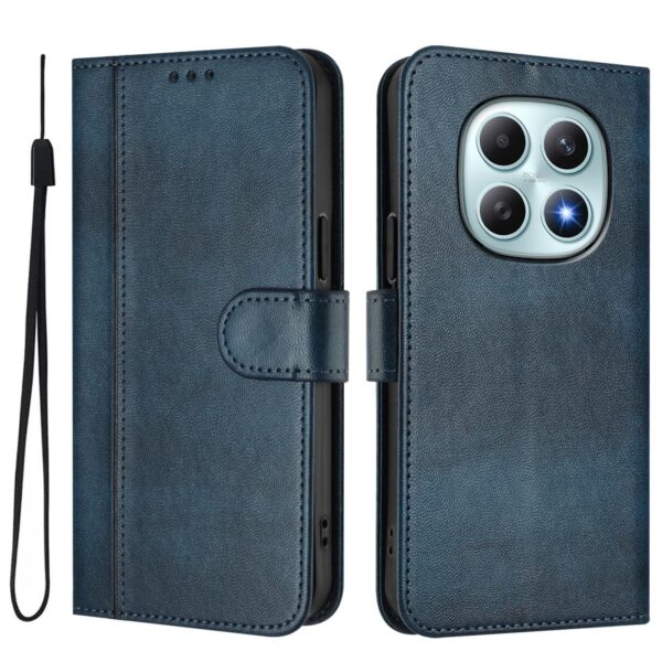 Xiaomi Redmi Note 15 5G / 4G/ Poco M8 5G Line Splicing Buckle Retro Leather Dark Blue-Θήκη Βιβλίο