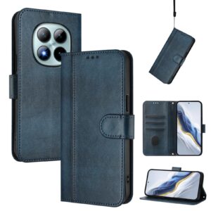 Xiaomi Redmi Note 15 Pro+ 5G/Poco M8 Pro 5G Line Splicing Buckle Retro Leather Dark Blue-Θήκη Βιβλίο