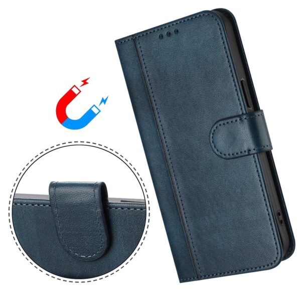 Xiaomi Redmi Note 15 Pro+ 5G/Poco M8 Pro 5G Line Splicing Buckle Retro Leather Dark Blue-Θήκη Βιβλίο