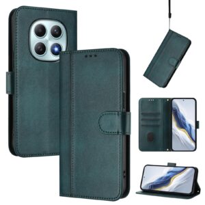 Xiaomi Redmi Note 15 5G / 4G/Poco M8 5G Line Splicing Buckle Retro Leather Dark Green-Θήκη Βιβλίο