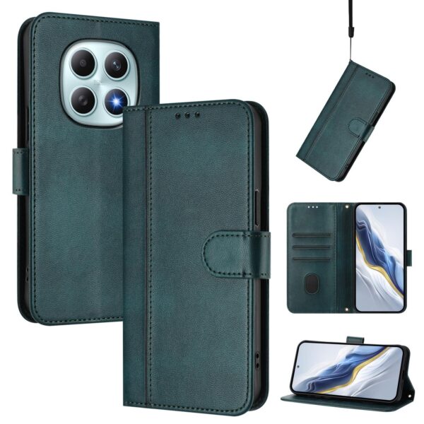 Xiaomi Redmi Note 15 5G / 4G/Poco M8 5G Line Splicing Buckle Retro Leather Dark Green-Θήκη Βιβλίο