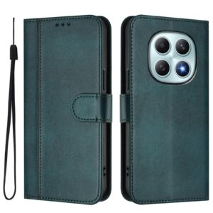 Xiaomi Redmi Note 15 5G / 4G/Poco M8 5G Line Splicing Buckle Retro Leather Dark Green-Θήκη Βιβλίο