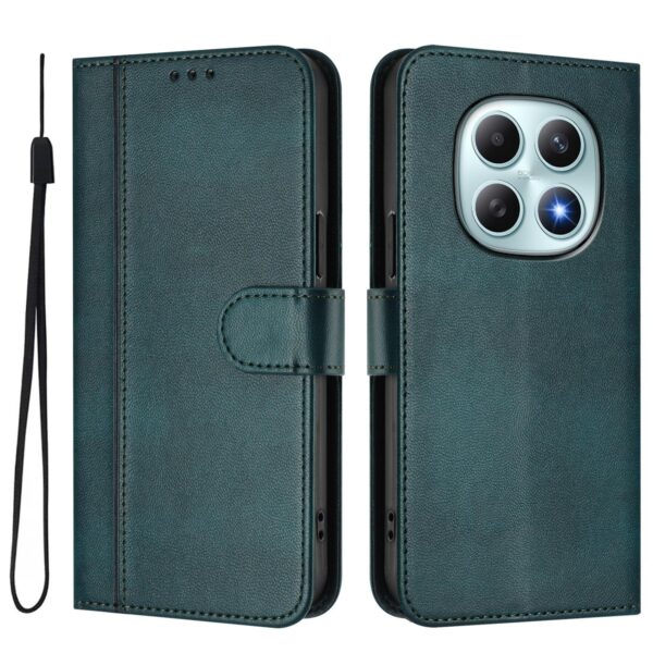 Xiaomi Redmi Note 15 5G / 4G/Poco M8 5G Line Splicing Buckle Retro Leather Dark Green-Θήκη Βιβλίο