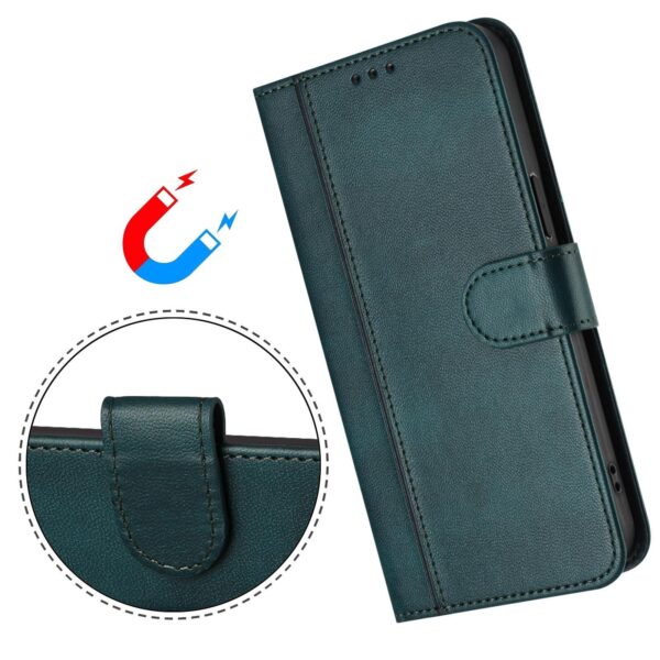 Xiaomi Redmi Note 15 5G / 4G/Poco M8 5G Line Splicing Buckle Retro Leather Dark Green-Θήκη Βιβλίο