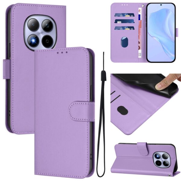Xiaomi Redmi Note 15 Pro 5G Skin Feel Solid Color Leather with Lanyard Lavender Purple-Θήκη Βιβλίο