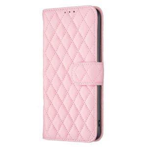 Binfen Xiaomi Redmi Note 15 Pro 4G Diamond Lattice Wallet Flip Leather Pink-Θήκη Βιβλίο