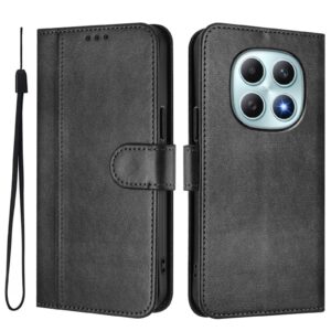 Xiaomi Redmi Note 15 5G / 4G / Poco M8 5G Line Splicing Buckle Retro Leather Black-Θήκη Βιβλίο