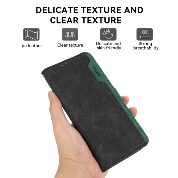 Abeel Xiaomi Redmi Note 15 Pro+ 5G Color Block Magnetic RFID Leather Black-Green-Θήκη Βιβλίο