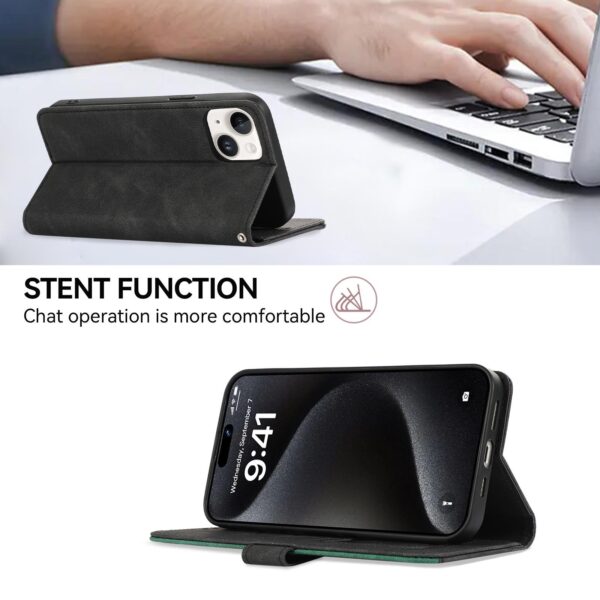 Abeel Xiaomi Redmi Note 15 Pro+ 5G Color Block Magnetic RFID Leather Black-Green-Θήκη Βιβλίο