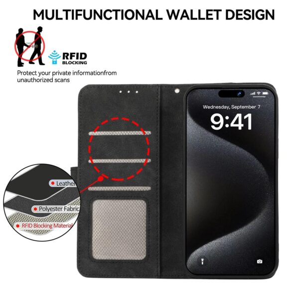 Abeel Xiaomi Redmi Note 15 Pro+ 5G Color Block Magnetic RFID Leather Black-Green-Θήκη Βιβλίο