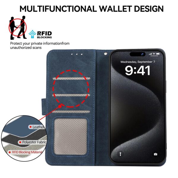 Abeel Xiaomi Redmi Note 15 Pro+ 5G Color Block Magnetic RFID Leather Blue Brown-Θήκη Βιβλίο