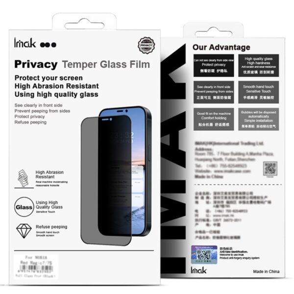 IMAK Xiaomi Redmi Note 15 Pro 4G Privacy Full Τζαμάκι Version 3D Curved Tempered Glass Film