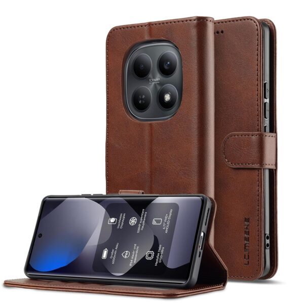 Lc.Imeeke Xiaomi Redmi Note 15 Pro 4G Calf Texture Leather Coffee-Θήκη Βιβλίο