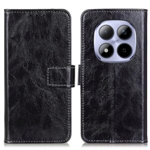 Xiaomi Redmi Note 15 Pro 4G Retro Crazy Horse Texture Leather Black-Θήκη Βιβλίο