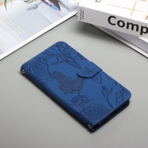 Xiaomi Redmi Note 15 Pro 5G Skin Feel Butterfly Embossed Flip Leather Blue-Θήκη Βιβλίο