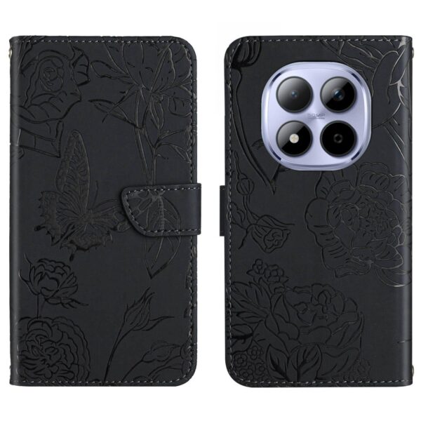 Xiaomi Redmi Note 15 Pro 5G Skin Feel Butterfly Embossed Flip Leather Black-Θήκη Βιβλίο