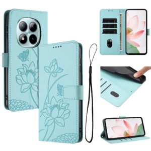 Xiaomi Redmi Note 15 Pro+ Global 5G Lotus Embossed Leather with Lanyard Green-Θήκη Βιβλίο