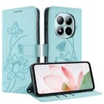 Xiaomi Redmi Note 15 Pro+ Global 5G Lotus Embossed Leather with Lanyard Green-Θήκη Βιβλίο