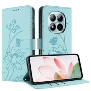 Xiaomi Redmi Note 15 Pro+ Global 5G Lotus Embossed Leather with Lanyard Green-Θήκη Βιβλίο