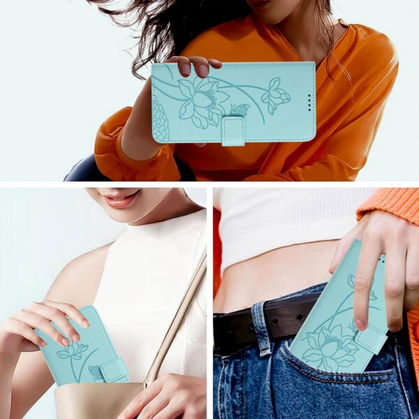 Xiaomi Redmi Note 15 Pro+ Global 5G Lotus Embossed Leather with Lanyard Green-Θήκη Βιβλίο