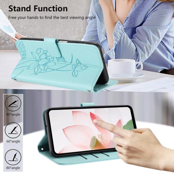 Xiaomi Redmi Note 15 Pro+ Global 5G Lotus Embossed Leather with Lanyard Green-Θήκη Βιβλίο